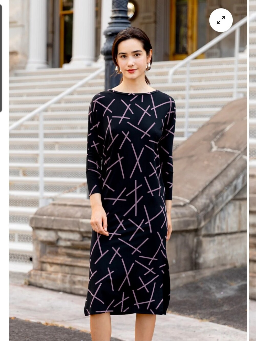 Fighting Eel Black Byron Chopstick Dress - Size Large- Like New